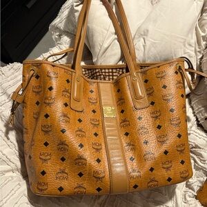 MCM Cognac Visetos Tote Bag